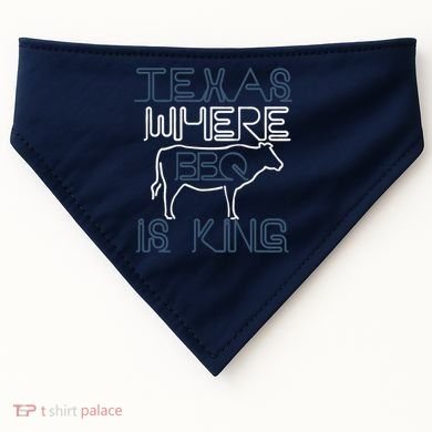 Texas Where Bbq Is King USA-Made Doggie Bandana