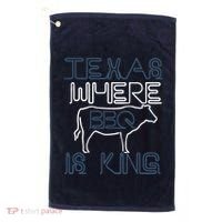 Texas Where Bbq Is King Golf Towel thumb 0