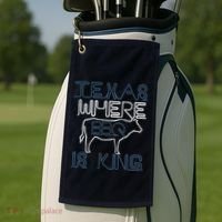 Texas Where Bbq Is King Golf Towel thumb 2
