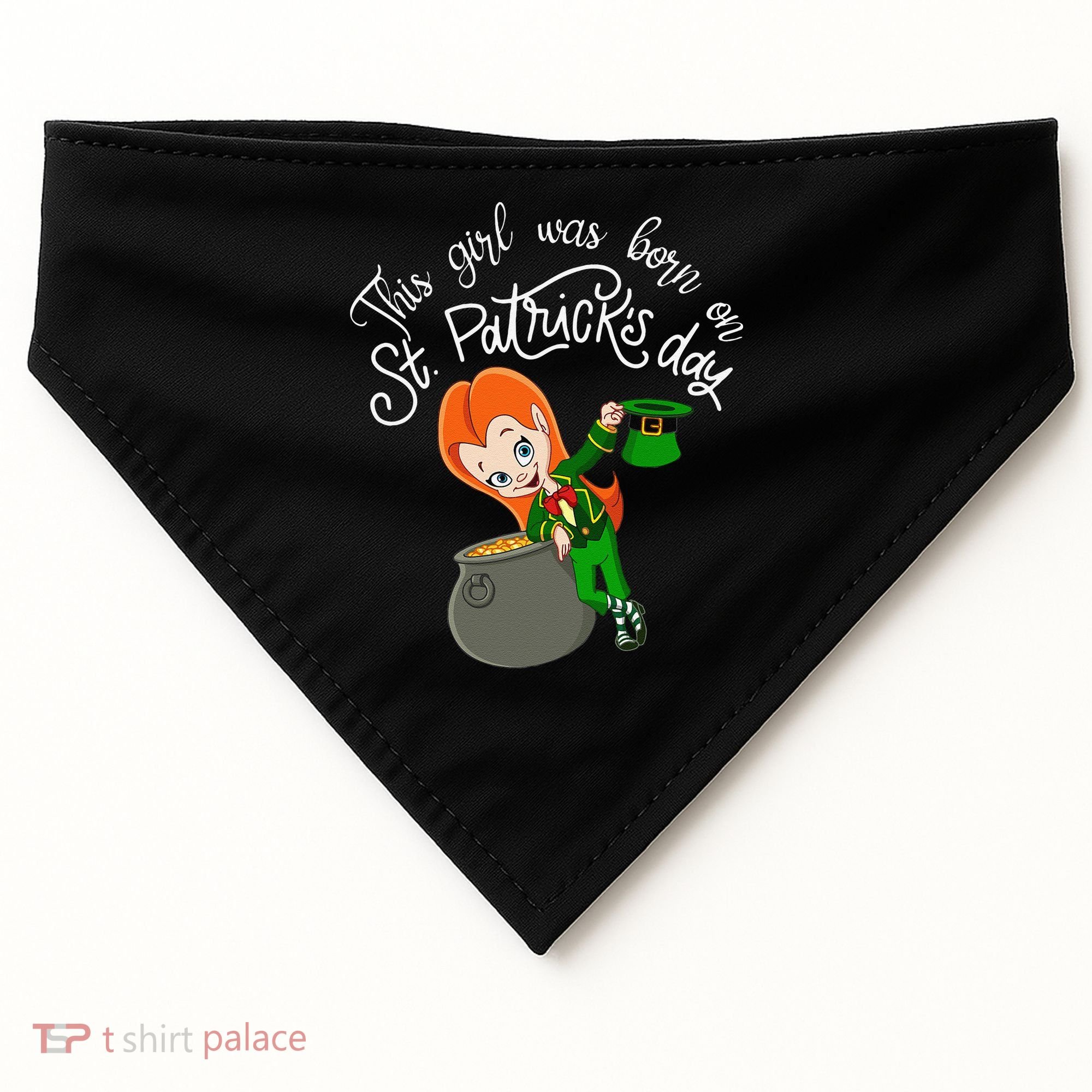 This Was Born On Saint Patrick's Day Birthday USA-Made Doggie Bandana