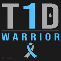 T1D Warrior Blue Grey Ribbon Type 1 Diabetes Awareness Gifts T-Shirt thumb 7