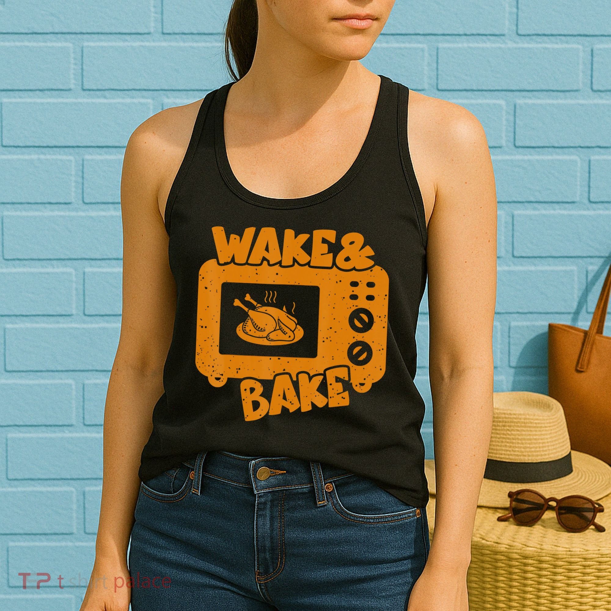 Turkey Wake Bake Feast Meal Dinner Thanksgiving Chef Women's Tank Top