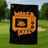 Turkey Wake Bake Feast Meal Dinner Thanksgiving Chef Golf Towel thumb 1