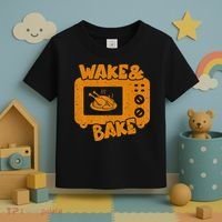 Turkey Wake Bake Feast Meal Dinner Thanksgiving Chef Toddler T-Shirt thumb 3