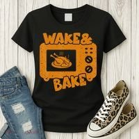 Turkey Wake Bake Feast Meal Dinner Thanksgiving Chef Women's T-Shirt thumb 3