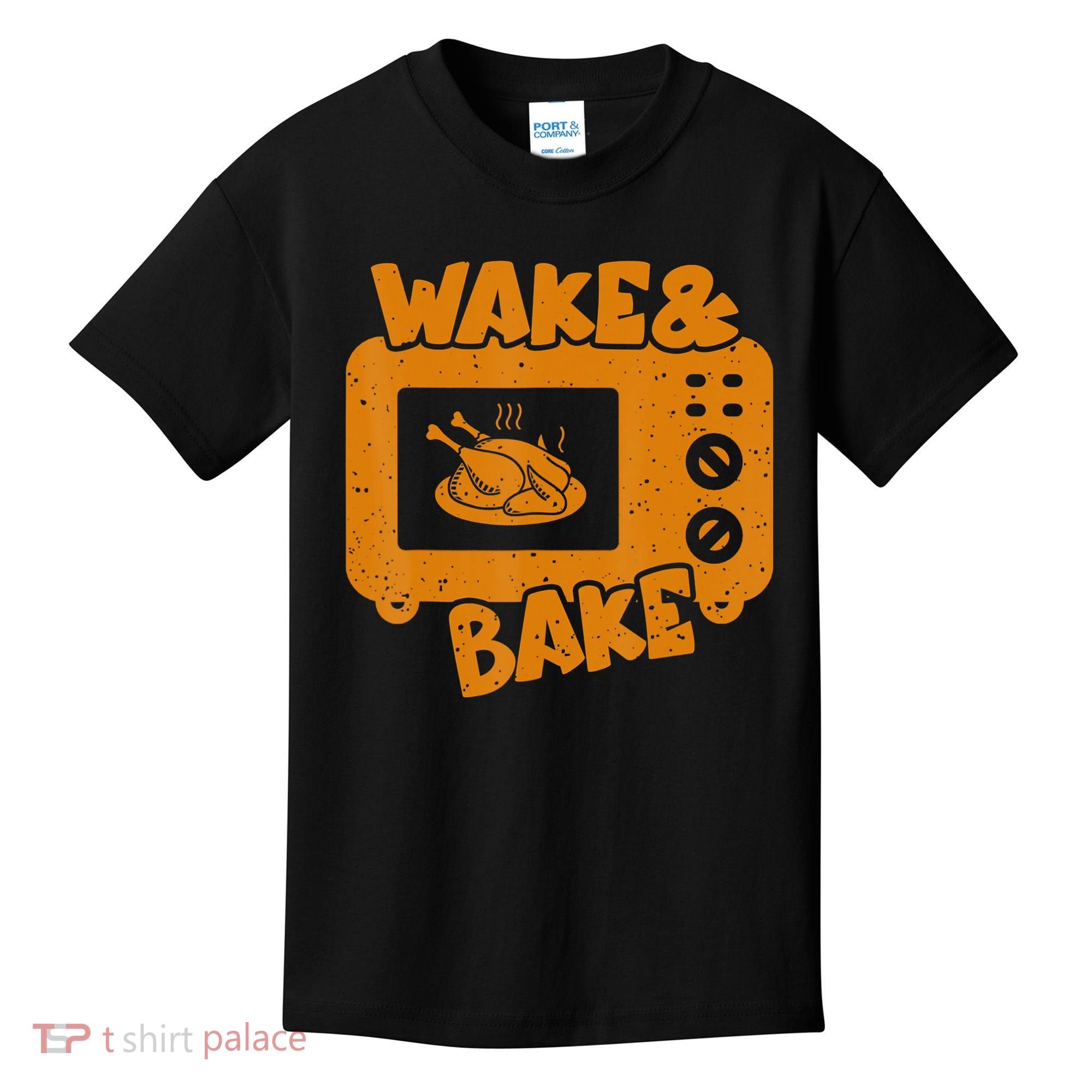 Turkey Wake Bake Feast Meal Dinner Thanksgiving Chef Kids T-Shirt
