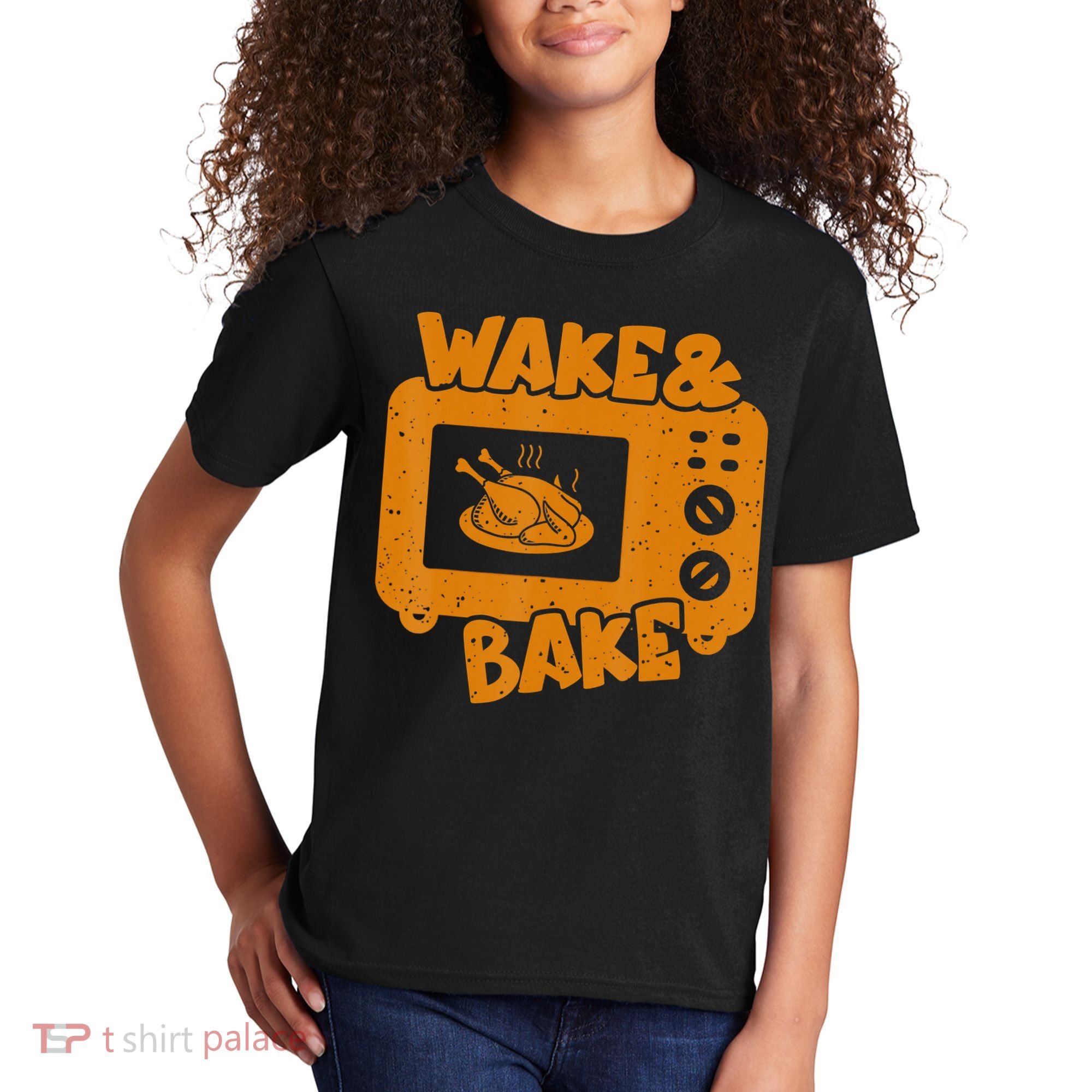 Turkey Wake Bake Feast Meal Dinner Thanksgiving Chef Kids T-Shirt