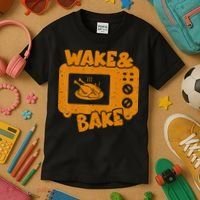 Turkey Wake Bake Feast Meal Dinner Thanksgiving Chef Kids T-Shirt thumb 3