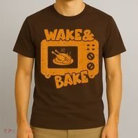 Turkey Wake Bake Feast Meal Dinner Thanksgiving Chef T-Shirt thumb 3