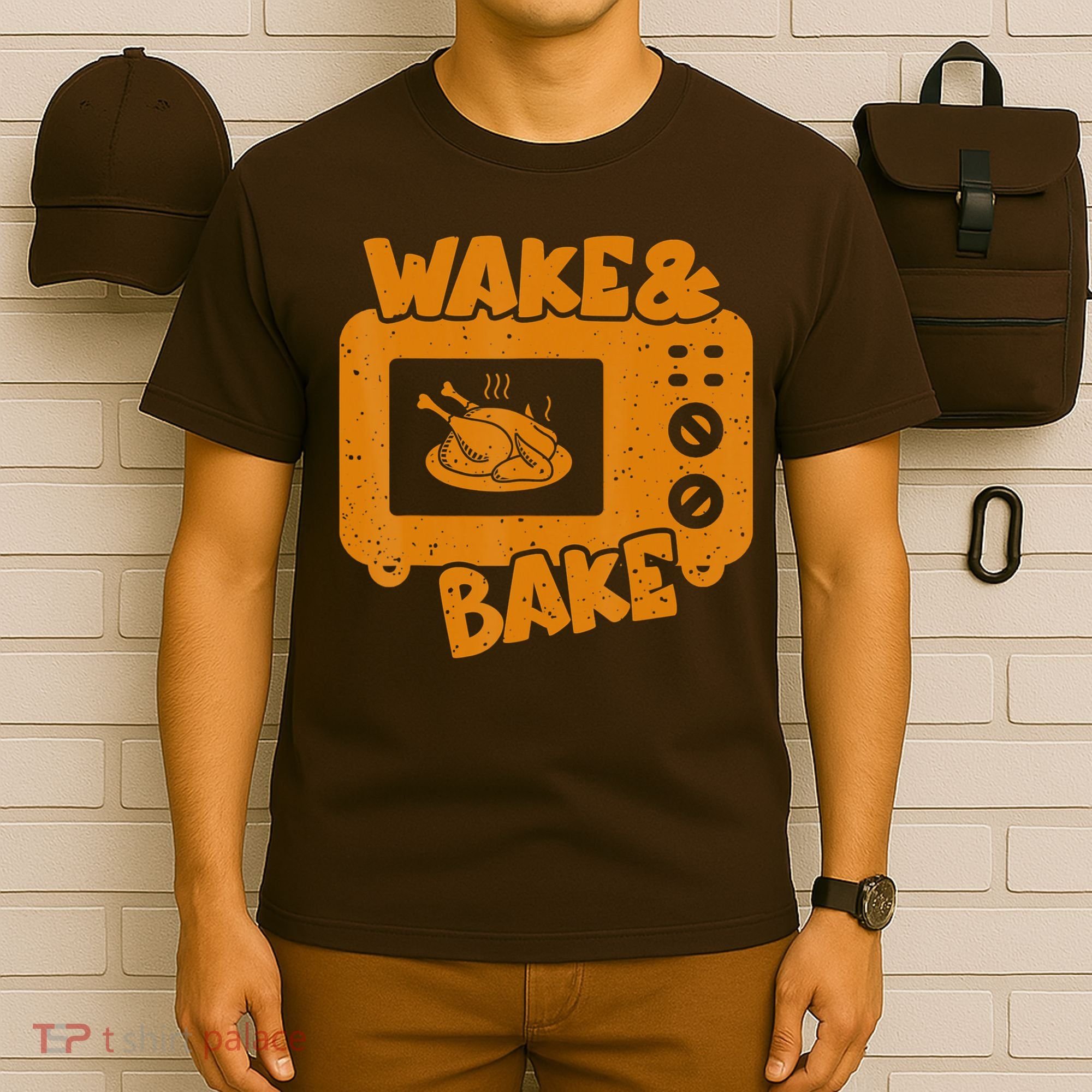 Turkey Wake Bake Feast Meal Dinner Thanksgiving Chef T-Shirt