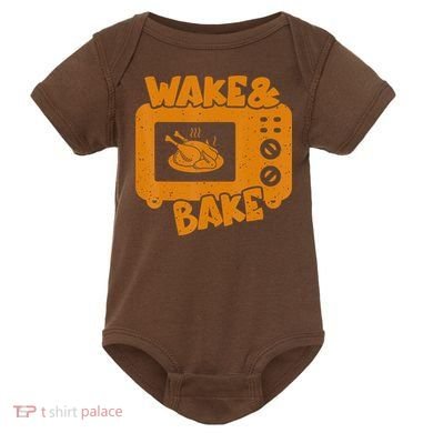 Turkey Wake Bake Feast Meal Dinner Thanksgiving Chef Baby Bodysuit