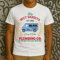 The Wet Bandits Est 1990 Plumbing Co Home Alone Christmas Xmas Holiday T-Shirt thumb 3