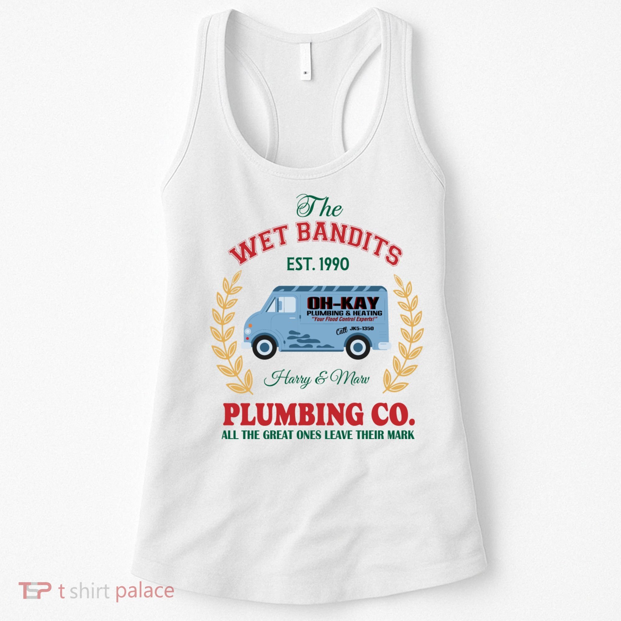 The Wet Bandits Est 1990 Plumbing Co Home Alone Christmas Xmas Holiday Women's Tank Top