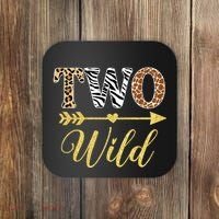 Two Wild Birthday Outfit Zoo Themed 2nd Birthday Coaster thumb 0