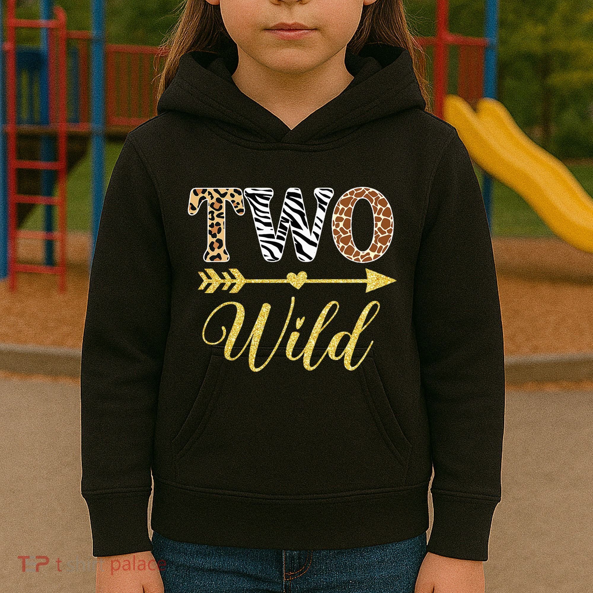 Two Wild Birthday Outfit Zoo Themed 2nd Birthday Kids Hoodie