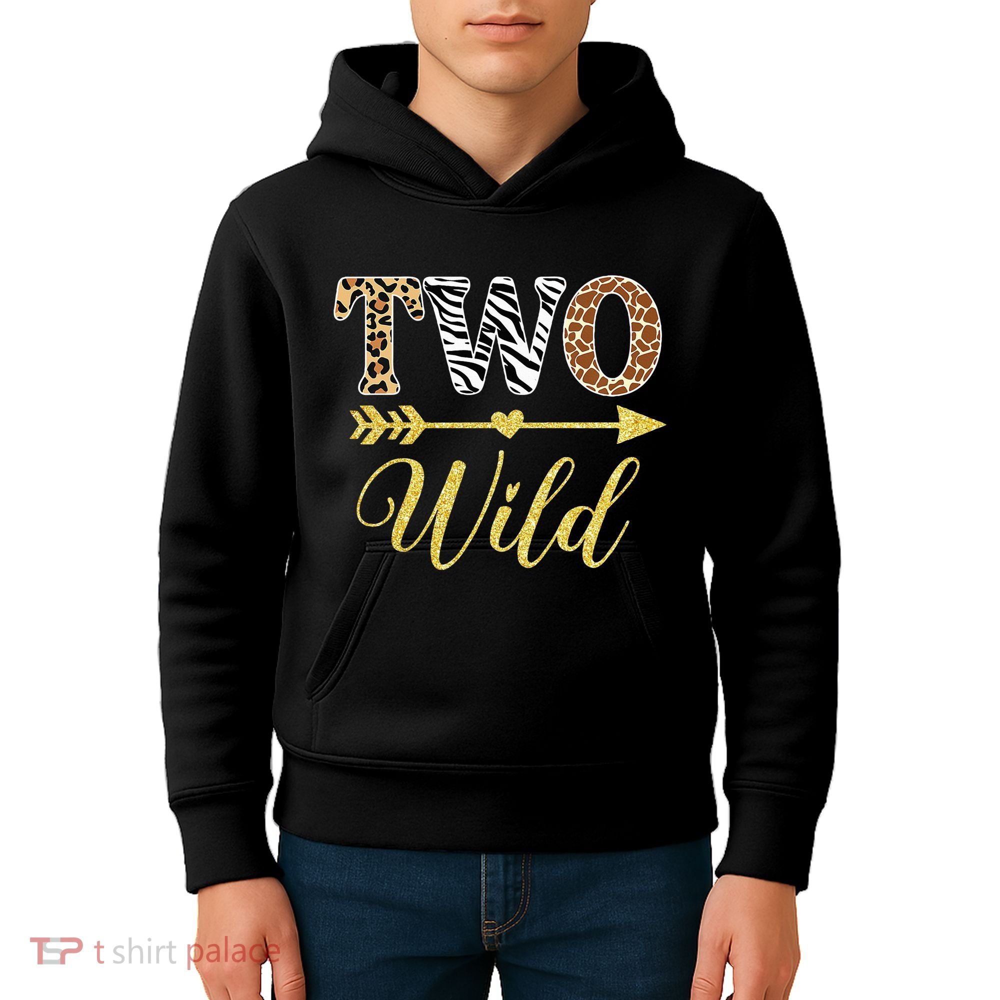 Two Wild Birthday Outfit Zoo Themed 2nd Birthday Kids Hoodie