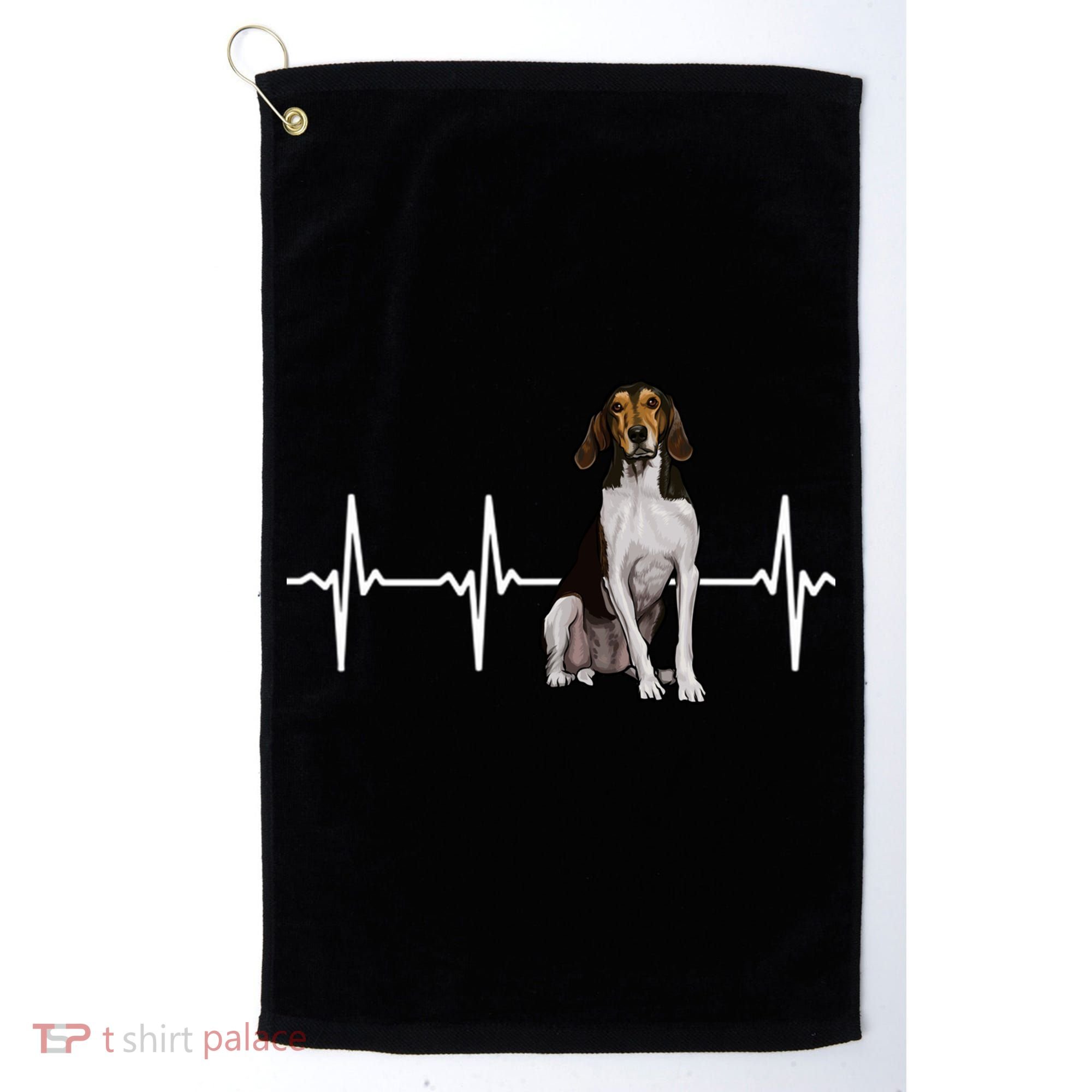 Treeing Walker Coonhound Heartbeat Dog Lover Gift Golf Towel