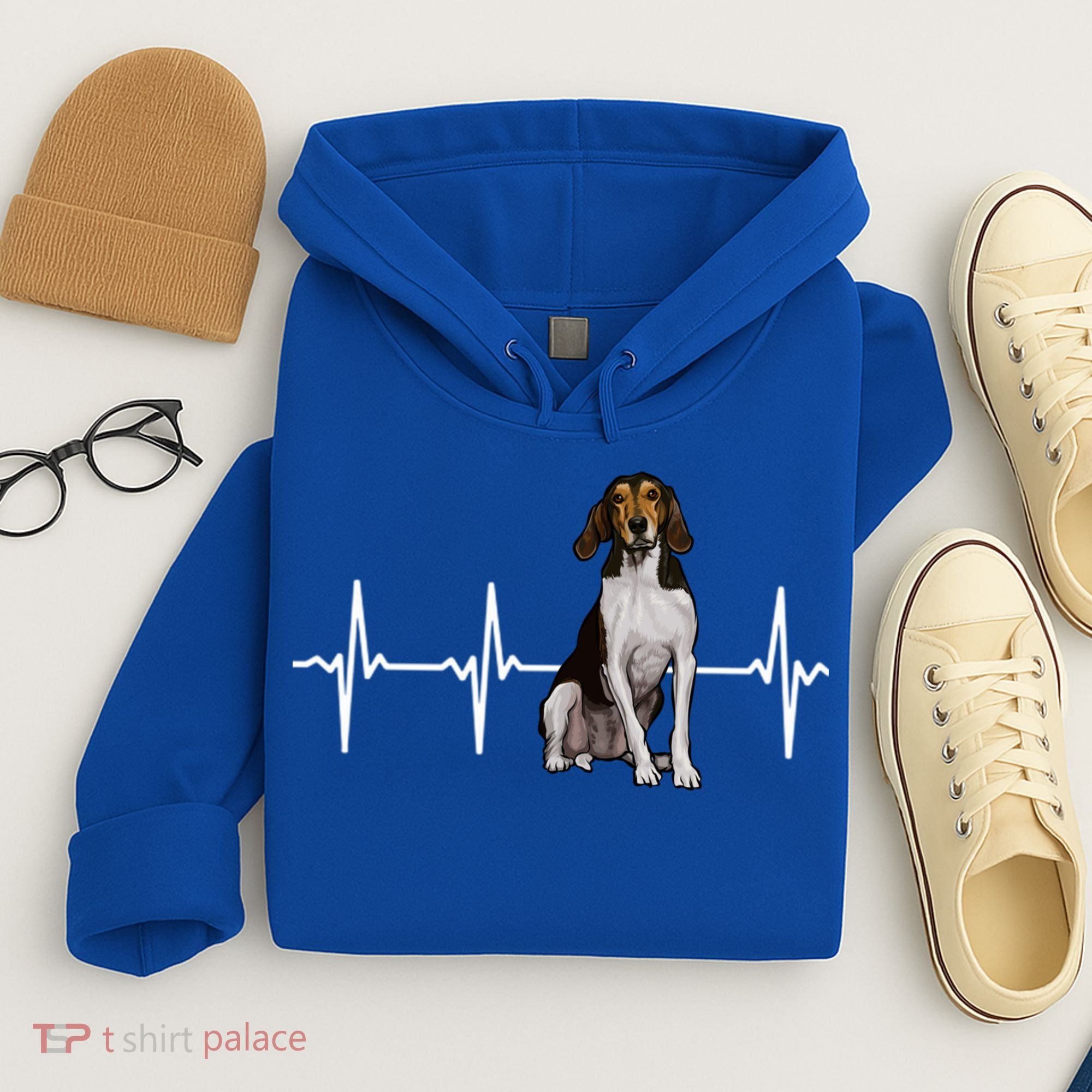 Treeing Walker Coonhound Heartbeat Dog Lover Gift Hoodie