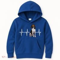 Treeing Walker Coonhound Heartbeat Dog Lover Gift Kids Hoodie thumb 0
