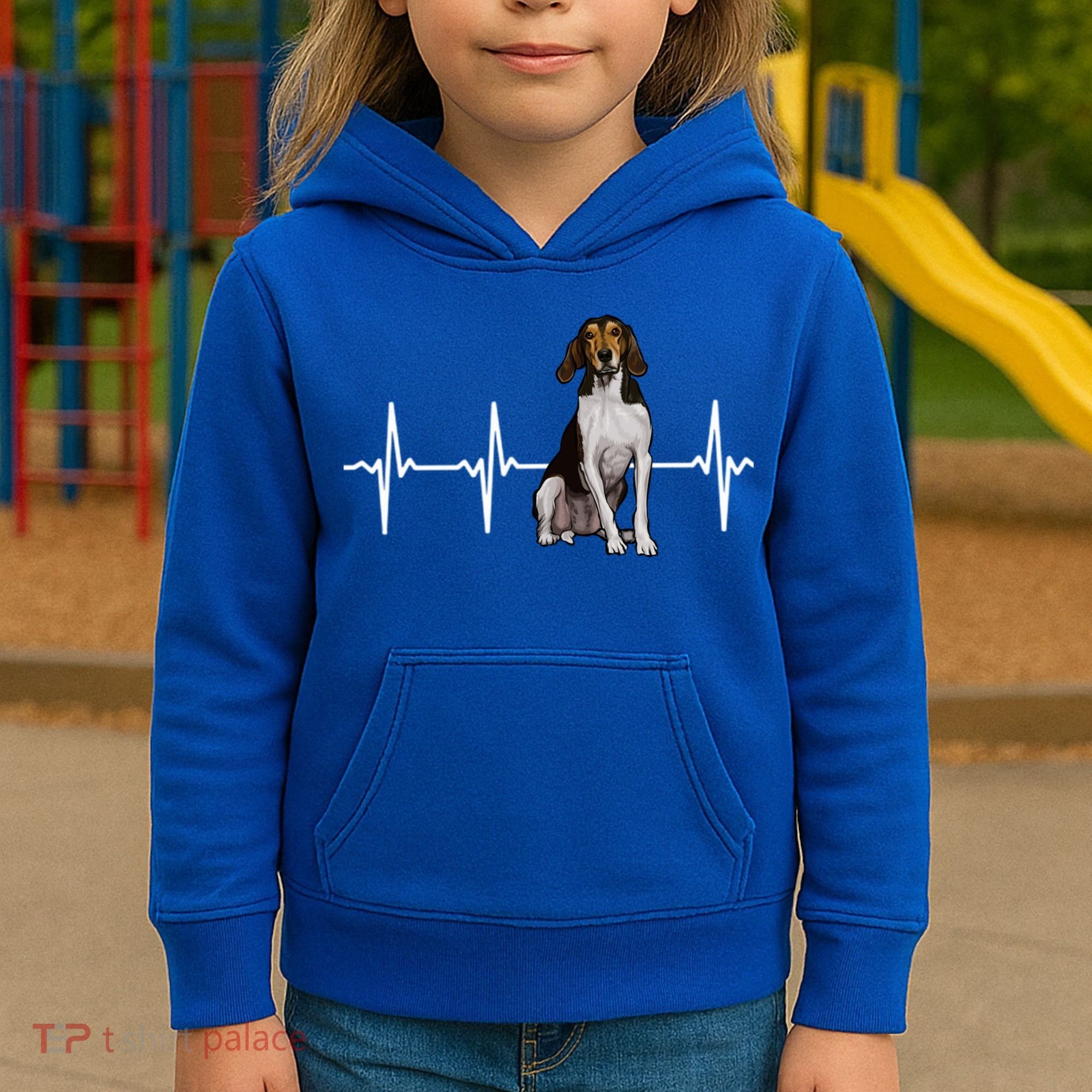 Treeing Walker Coonhound Heartbeat Dog Lover Gift Kids Hoodie