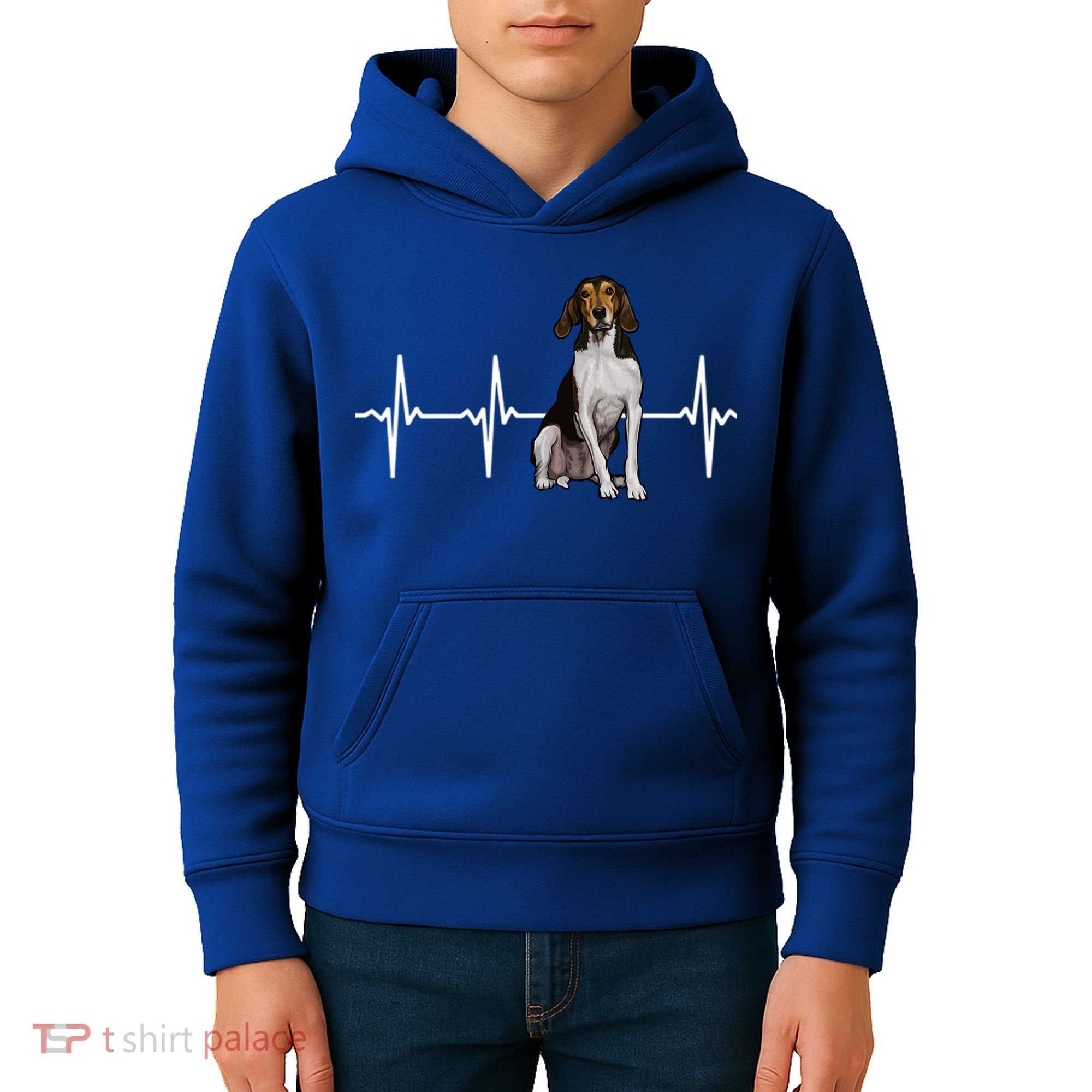 Treeing Walker Coonhound Heartbeat Dog Lover Gift Kids Hoodie