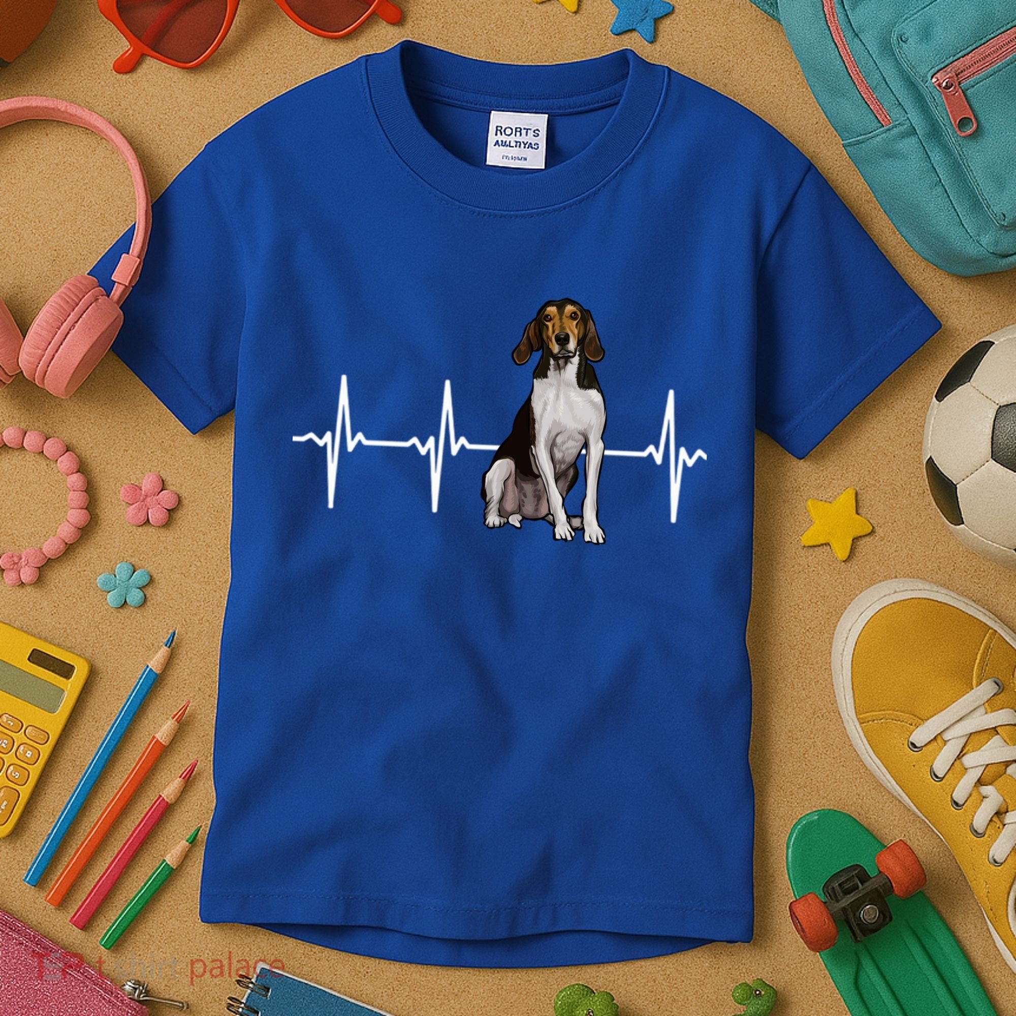 Treeing Walker Coonhound Heartbeat Dog Lover Gift Kids T-Shirt
