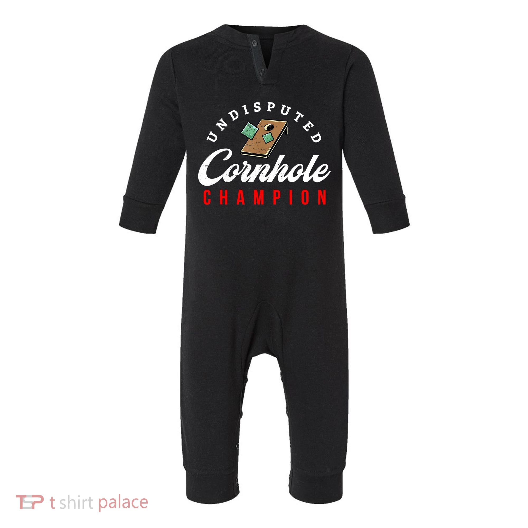 Tournament Win Cornhole Champion Corn Hole Champ Infant Fleece One Piece