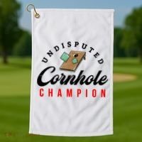 Tournament Win Cornhole Champion Corn Hole Champ Golf Towel thumb 1