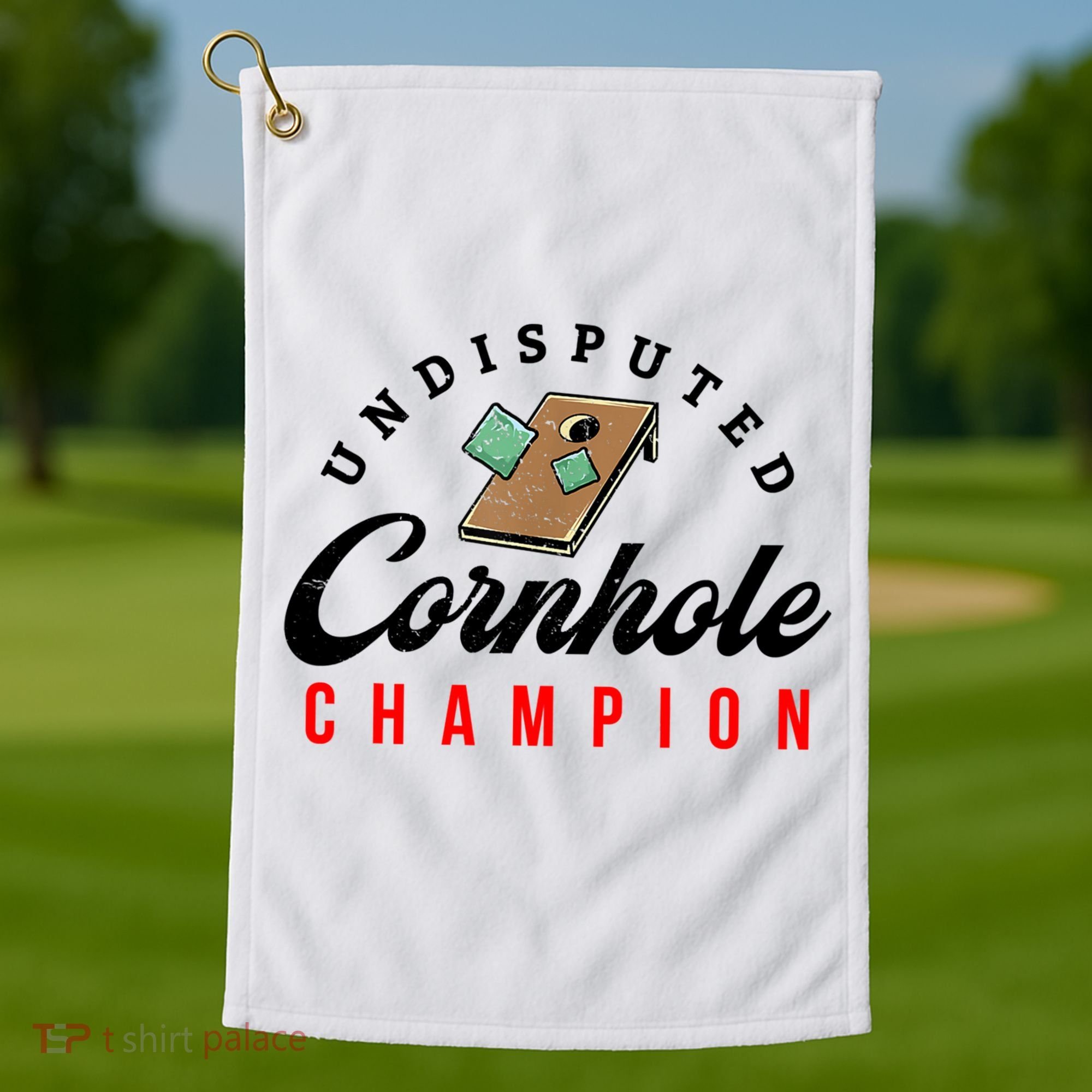 Tournament Win Cornhole Champion Corn Hole Champ Golf Towel