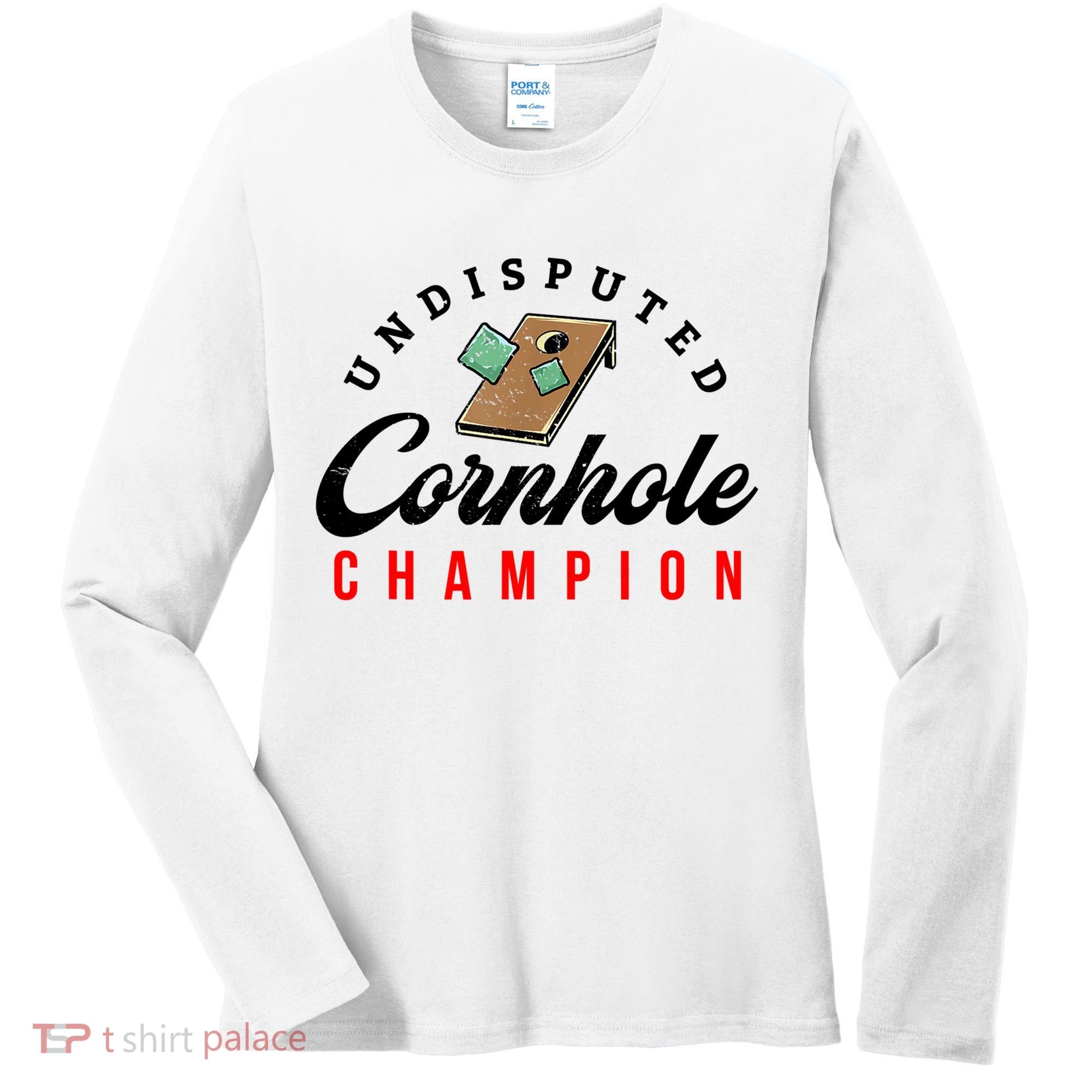 Tournament Win Cornhole Champion Corn Hole Champ Women's Long Sleeve Shirt