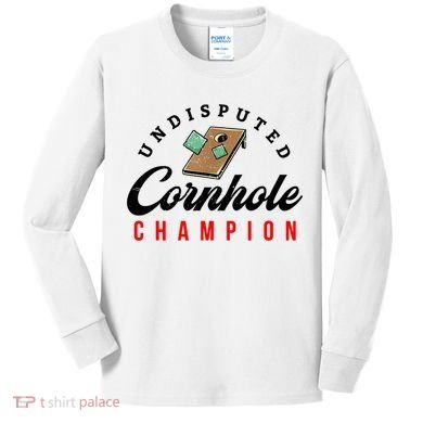 Tournament Win Cornhole Champion Corn Hole Champ Kids Long Sleeve Shirt