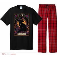 The Witch Cat Tarot Card Halloween Vintage Gothic Pajama Set thumb 0