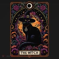 The Witch Cat Tarot Card Halloween Vintage Gothic Pajama Set thumb 2