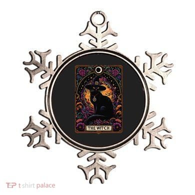 The Witch Cat Tarot Card Halloween Vintage Gothic Ornament
