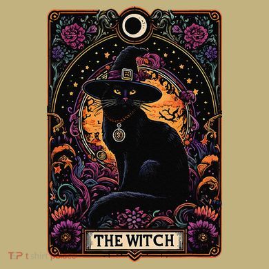 The Witch Cat Tarot Card Halloween Vintage Gothic Hoodie