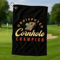 Tournament Win Cornhole Champion Corn Hole Champ Toss Game Golf Towel thumb 1