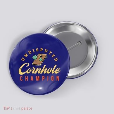 Tournament Win Cornhole Champion Corn Hole Champ Toss Game Button