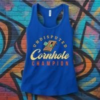 Tournament Win Cornhole Champion Corn Hole Champ Toss Game Women's Tank Top thumb 3