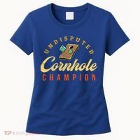 Tournament Win Cornhole Champion Corn Hole Champ Toss Game Women's T-Shirt thumb 0
