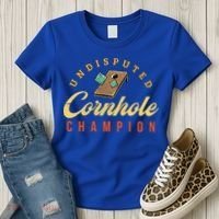 Tournament Win Cornhole Champion Corn Hole Champ Toss Game Women's T-Shirt thumb 3