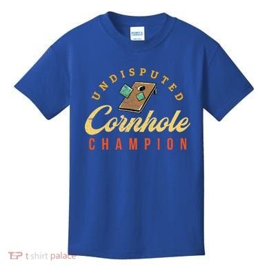 Tournament Win Cornhole Champion Corn Hole Champ Toss Game Kids T-Shirt