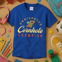 Tournament Win Cornhole Champion Corn Hole Champ Toss Game Kids T-Shirt thumb 3