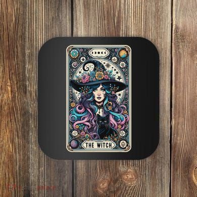 The Witch Cat Tarot Card Witch Vintage Gothic Halloween Coaster