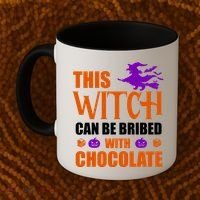 This Witch Can Be Bribed With Chocolate Coffee Mug thumb 2