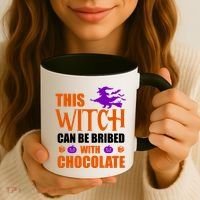 This Witch Can Be Bribed With Chocolate Coffee Mug thumb 3