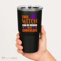 This Witch Can Be Bribed With Chocolate Tumbler thumb 2