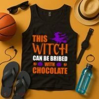 This Witch Can Be Bribed With Chocolate Tank Top thumb 4