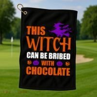 This Witch Can Be Bribed With Chocolate Golf Towel thumb 1