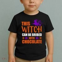 This Witch Can Be Bribed With Chocolate Toddler T-Shirt thumb 2