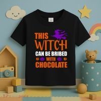 This Witch Can Be Bribed With Chocolate Toddler T-Shirt thumb 3